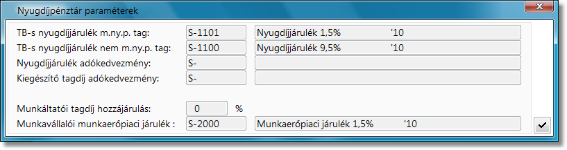 Számfejtés paraméterek nyugdíjpénztár paraméterek