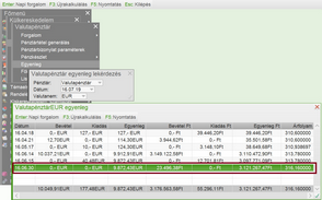 Árfolyam különbözet az egyenlegben