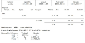 Kontírszámok értékkel a devizás számlán