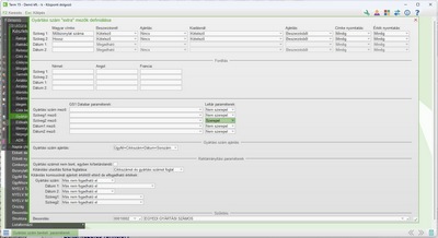 Gyártási szám paraméterek