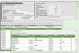 Gyártási szám további adatok a készlet lekérdezésben