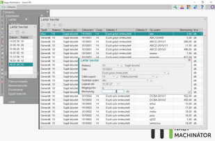 Táblázatos leltár bevitel