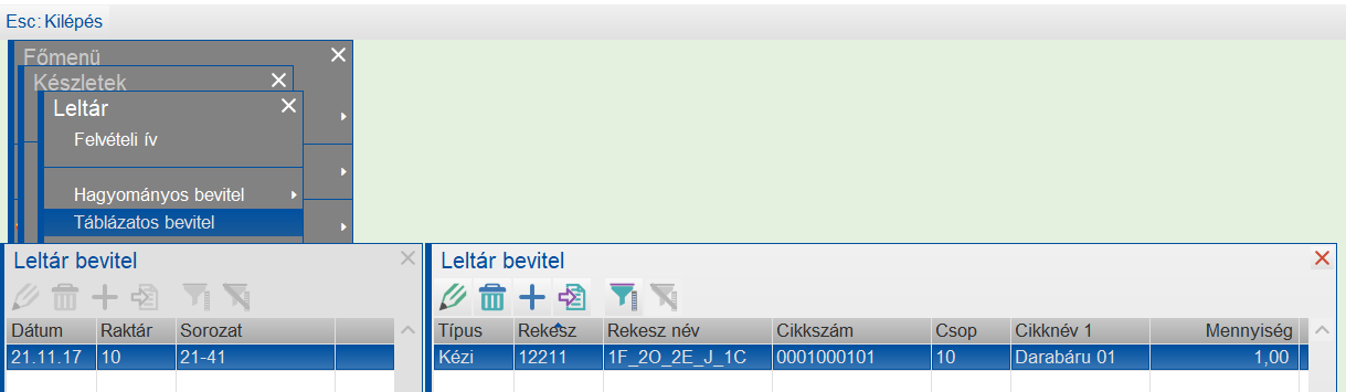 Mobilról feltöltött leltár lekérdezése