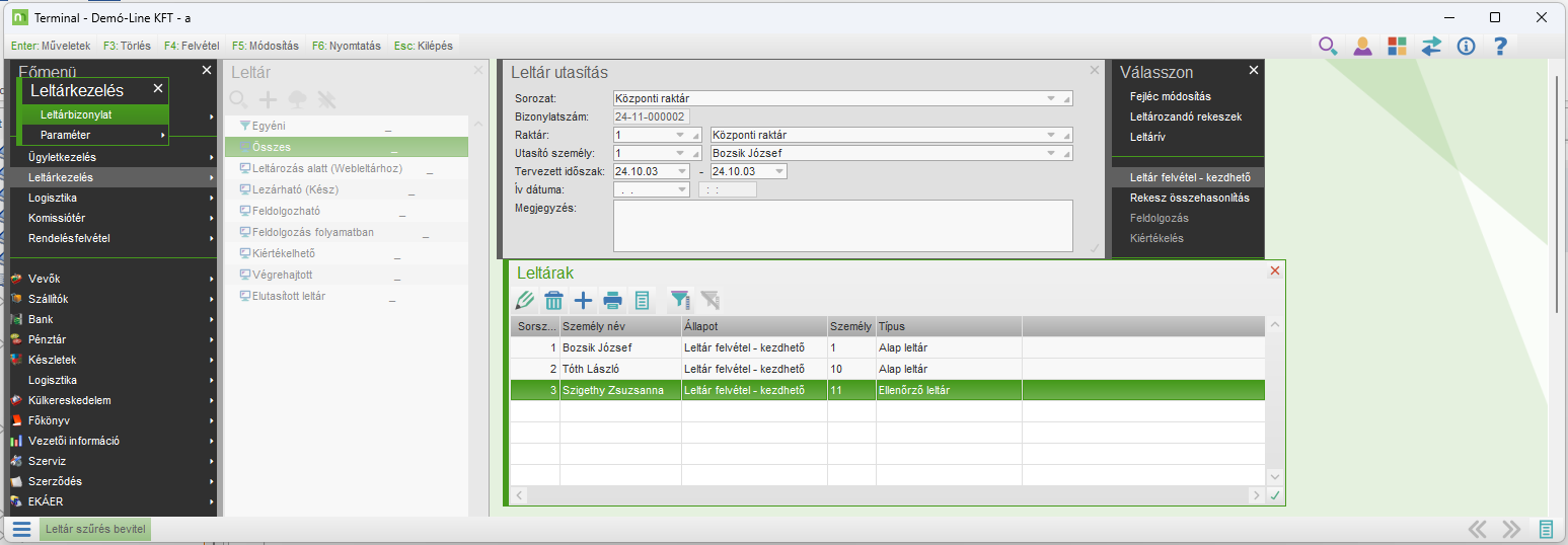 Két leltározó csapat és egy ellenőrzés