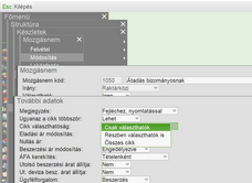 Cikk választhatóság beállítása a mozgásban