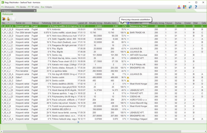 Raktárhely kezelés