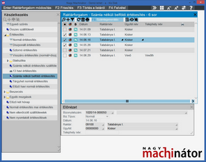 Számlagenerálás művelet a raktárforgalom lekérdezésben