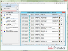 Raktárforgalom lekérdezés