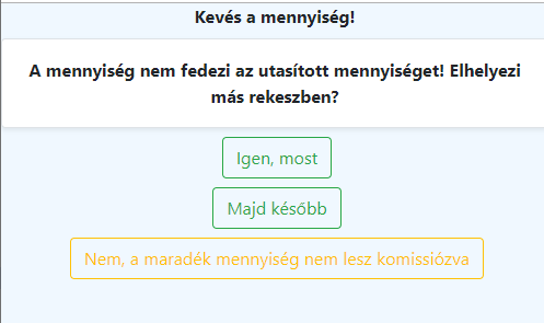 Kérdés arra az esetre, ha nem lehetett az ajánlott rekeszbe tenni