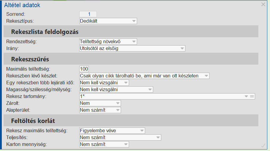 Dedikált rekesz keresése