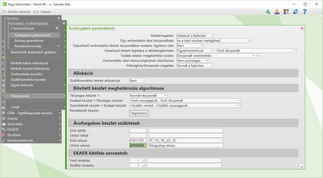 Kitárolási komissiótér kiszűrése az árufrorgalom paraméterekben