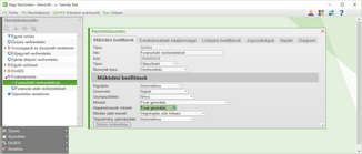 Működési beállítások