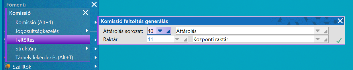 Feltöltés generálás funkció (KO_FELG)