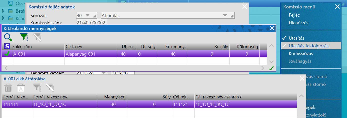 A feldolgozott utasítás megtekintése