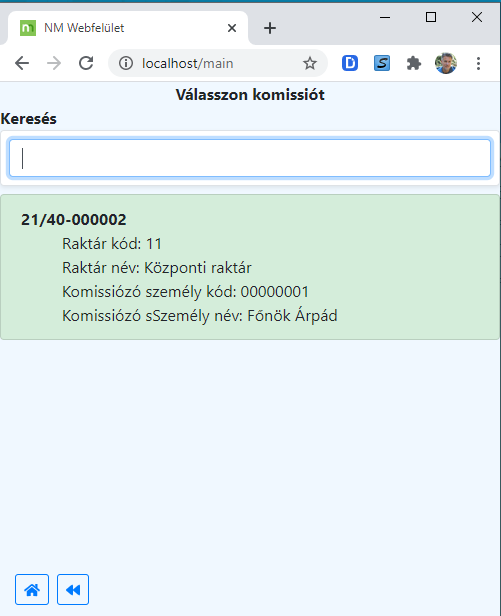 Utasítás kiválasztása