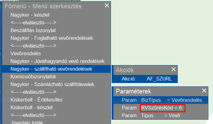 Menüpont készítése az összetett szűrésre