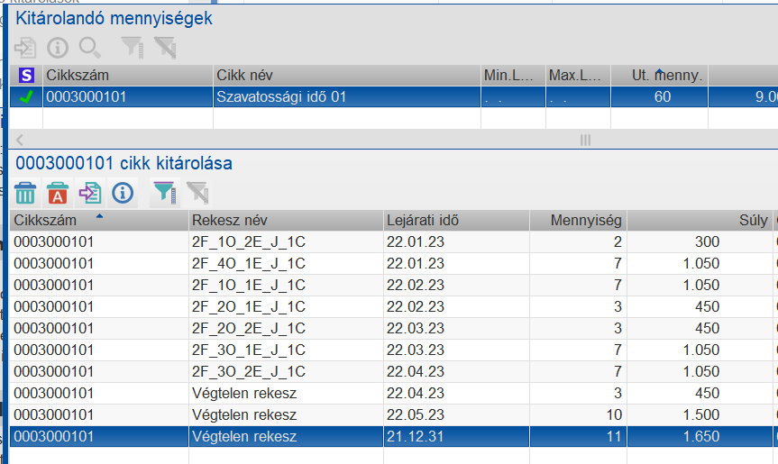 megajánlott szavatossági idő 60 kg esetén