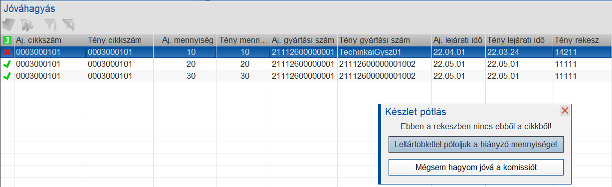 Hiánykezelés ablak
