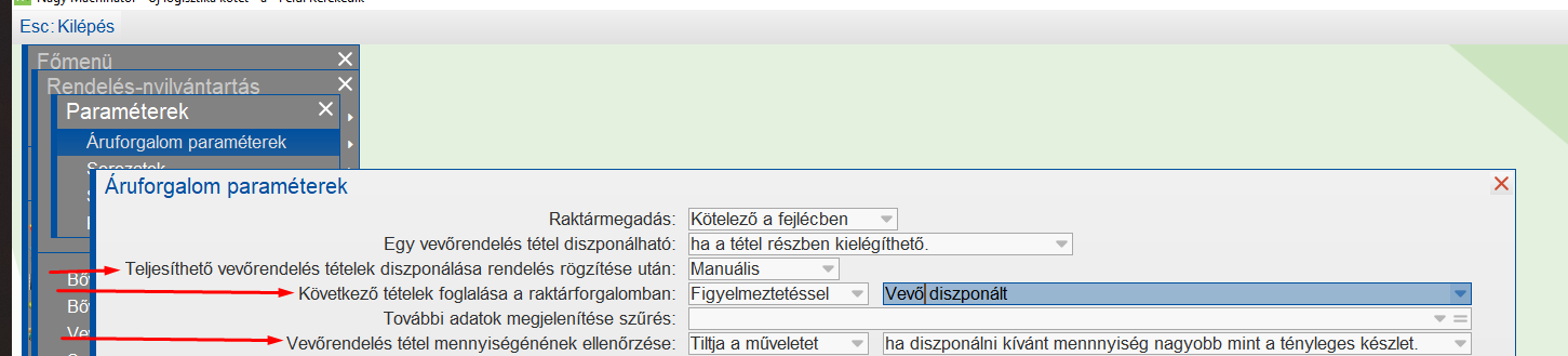 Automatikus diszponálás beállítása
