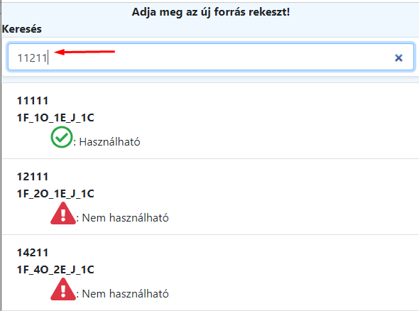 Teljesen más rekesz megadása