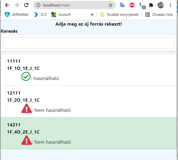 Ajánlott rekesz kiválasztása