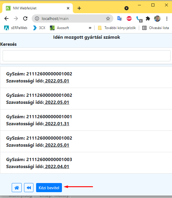 Bármely korábbi gyártási számból választás