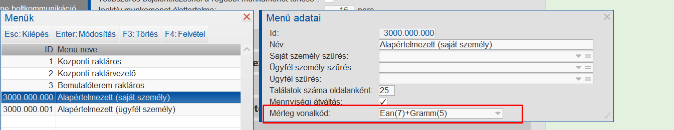 Mérlegvonalkód kezelés szolgáltatás aktiválása