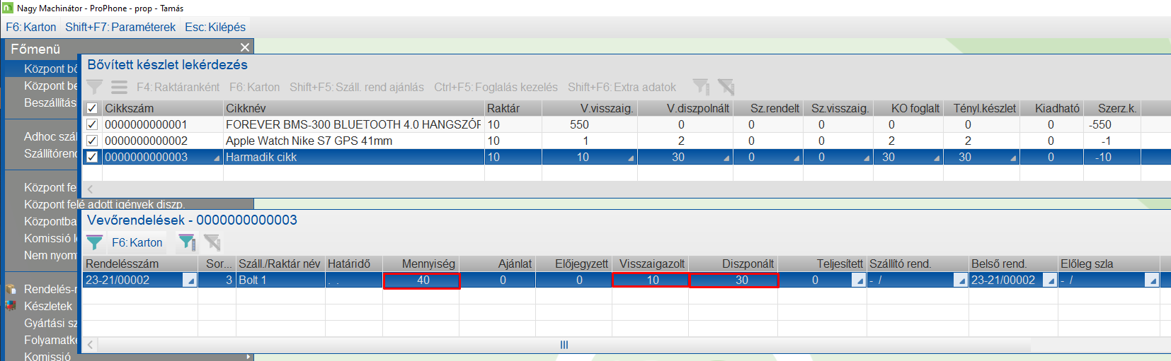 Lekérdezés összevont altételek esetén