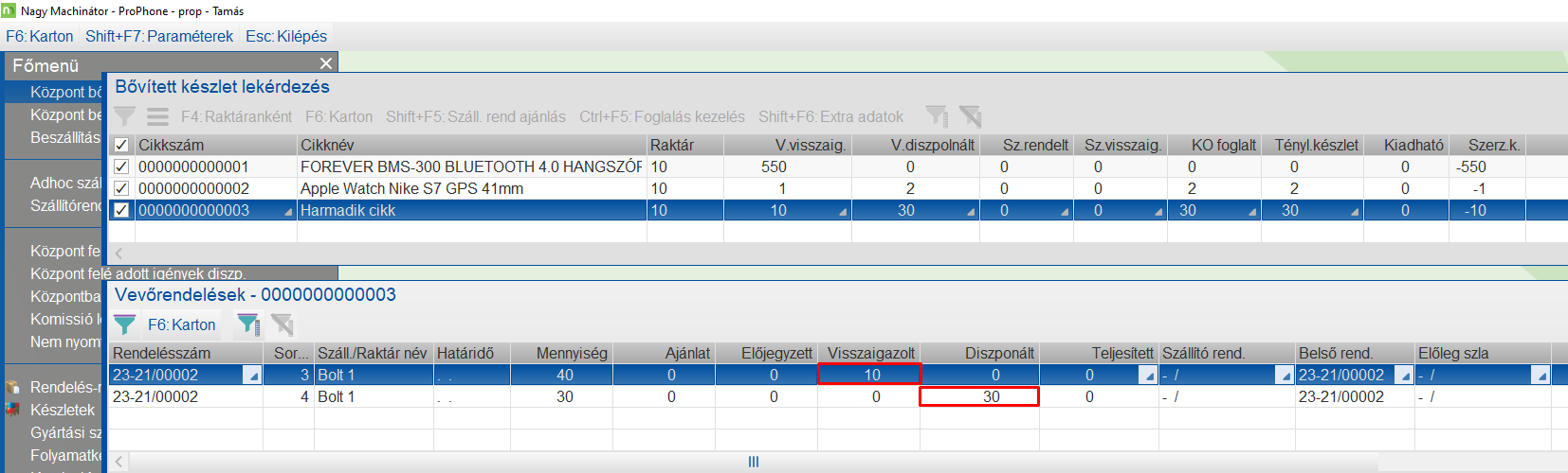 Lekérdezés összevonás nélkül