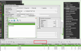 Adattörlő kód megadása a vevőszámlában