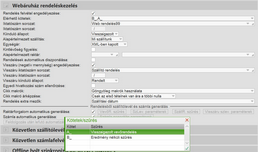 Rendelések szétválasztása a WEB paraméterekben