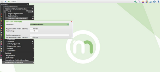 Utolsó sorszám ellenőrzés