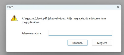 Bekért jelszó a védett fájlhoz