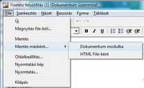 Html sablon mentése