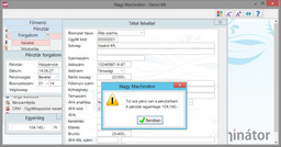 Pénztár limit figyelmeztetés 