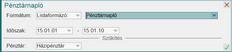 Listaformázott pénztárnapló
