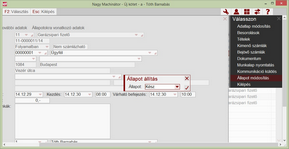 Számlázható állapot &nbsp;az állapot módosítással válik elérhetővé