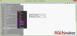 Menügenerátor kezdőképernyő
