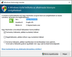 Program átengedése a tűzfalon