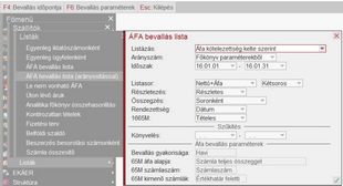 Áfalista arányosítással