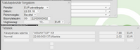 Devizaösszeg bevétele a valutapénztárba