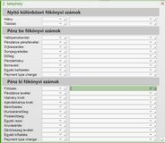 Pénztármozgások főkönyvi számai