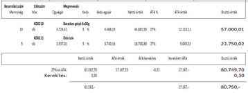 Egyösszegű tételszintű vásárlási kedvezmény