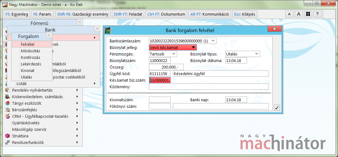 Banktétel összpontozása késedelmi kamat levéllel