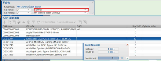 Áttárolási utasítás