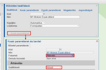 Áttárolás paraméter