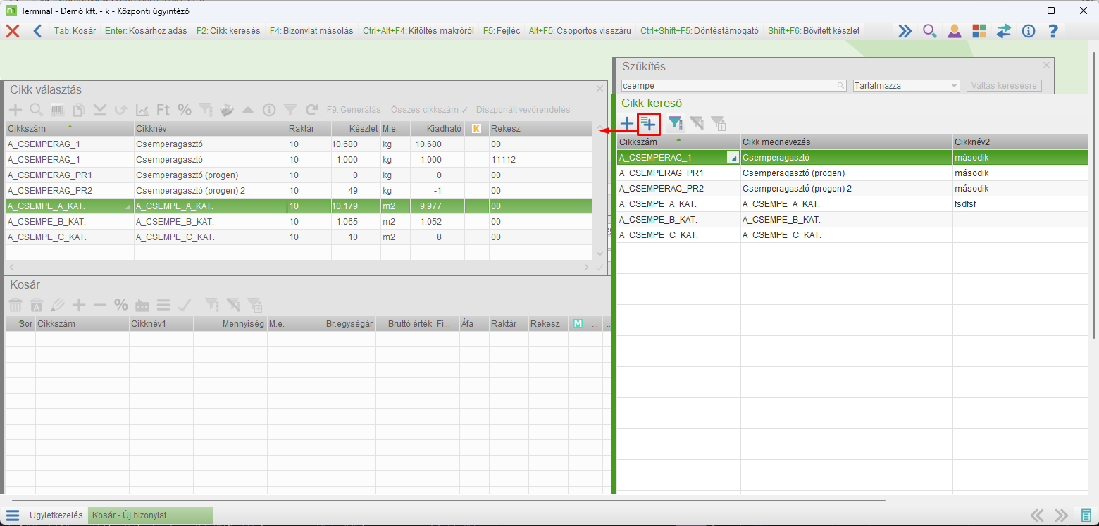 Gyorsított cikkválasztás
