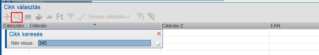 Kereső szöveg megadása