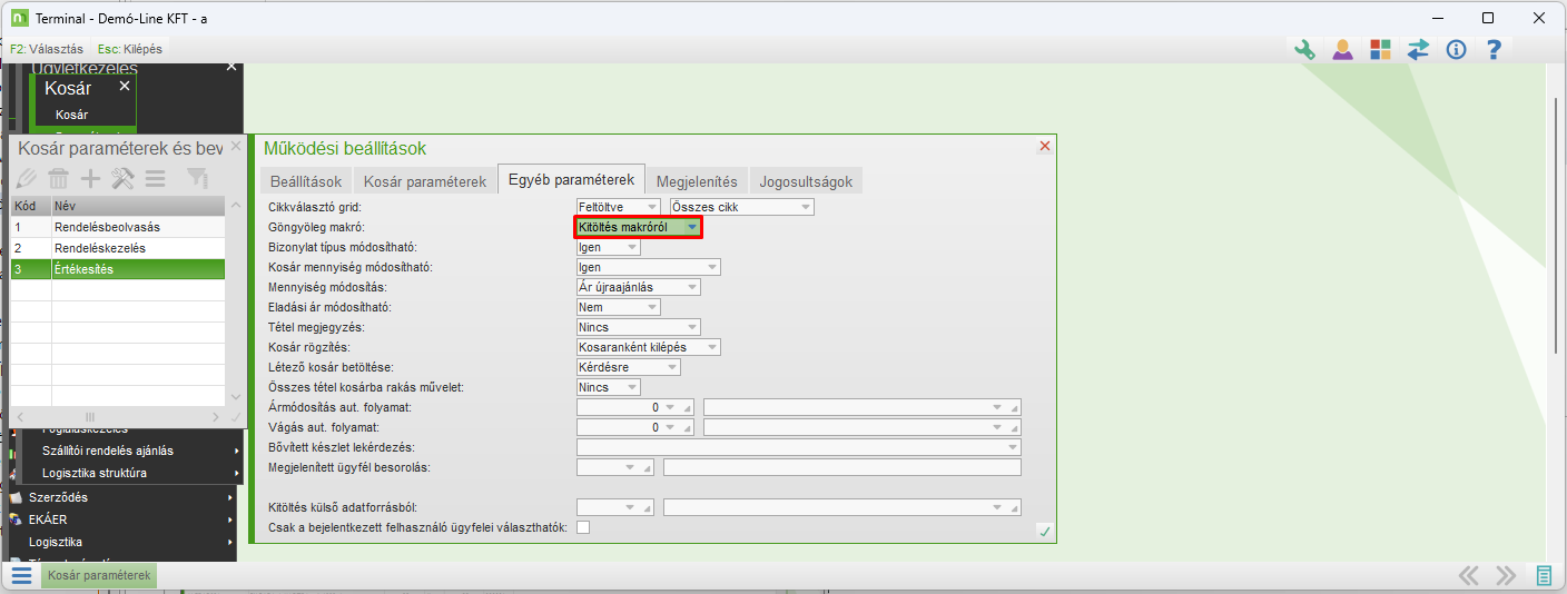 Művelet aktiválása