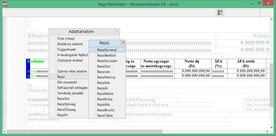 Rezsi tétel tábla felvétele